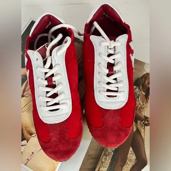 Tory Burch Red Suede Women’s Sneakers - Picture 7 of 7